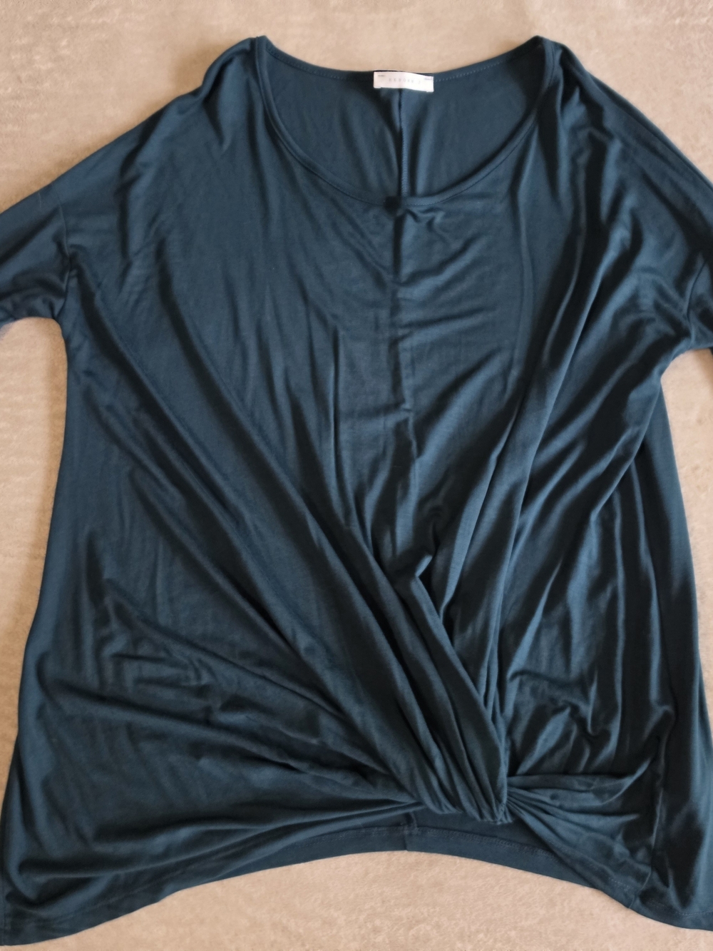 Reborn J Teal Knot-Front Scoop Tunic